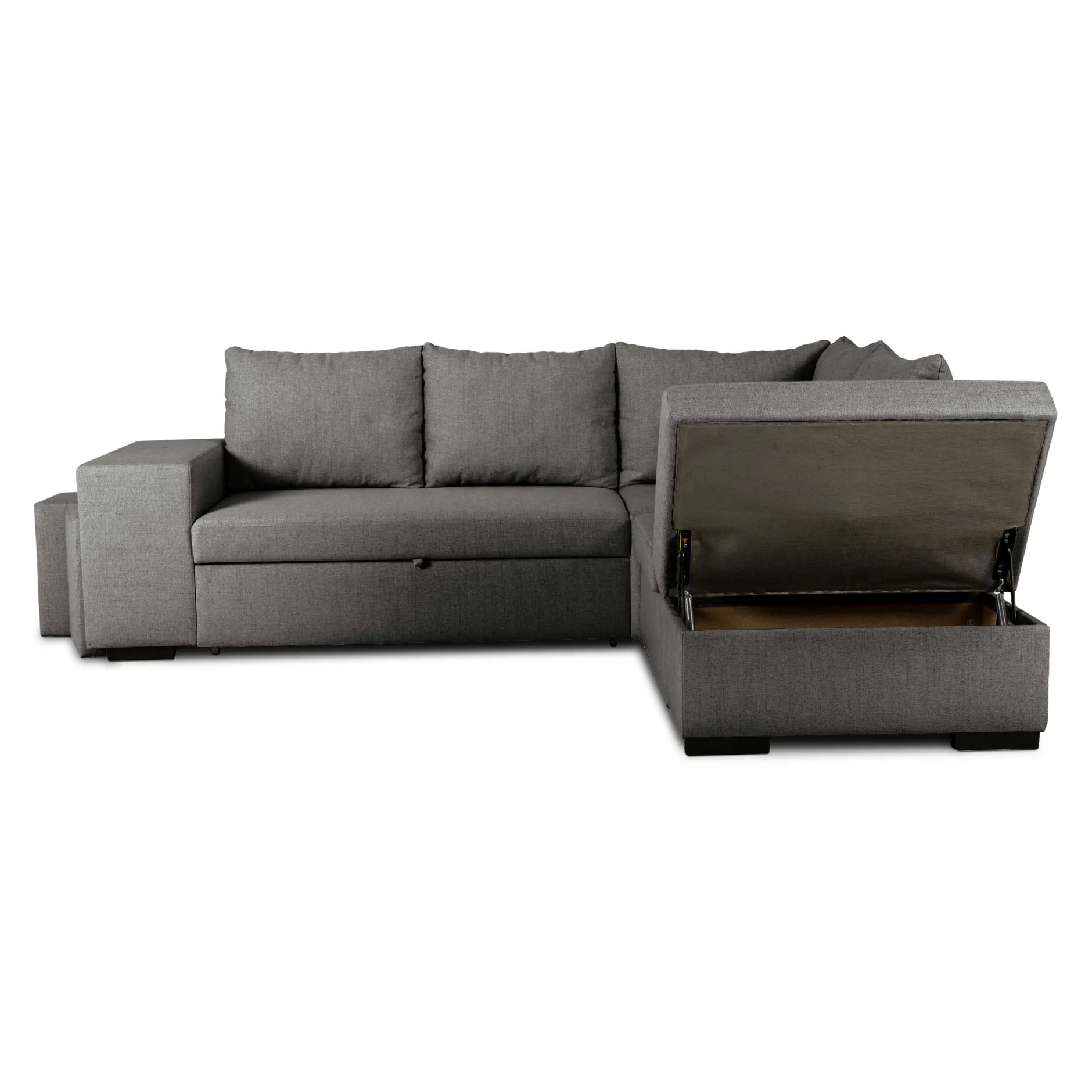 Ecksofa Mitchell rechts - mit Stauraum - anthrazit