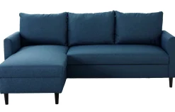 Ecksofa Tweety links - 192x137x82cm - marineblauer Stoff