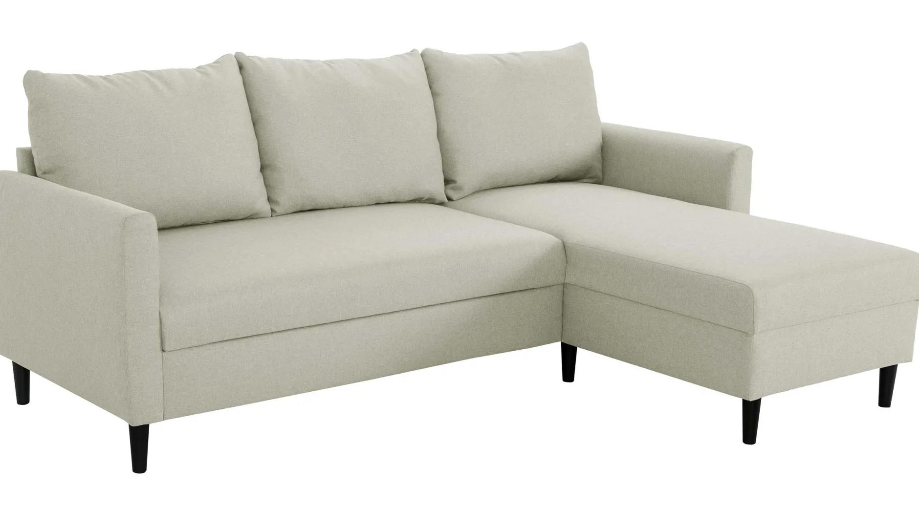 Ecksofa Tweety rechts - 192x137x82cm - beige Stoff
