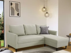 Ecksofa Tweety rechts - 192x137x82cm - beige Stoff