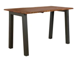 Edge Bartisch 147x80 mit Akazienholz - braun/grau