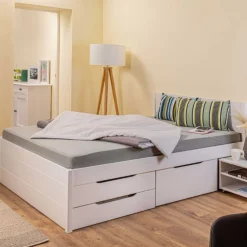 Efetivo Doppelbett 160x200cm mit Stauraum - weiß