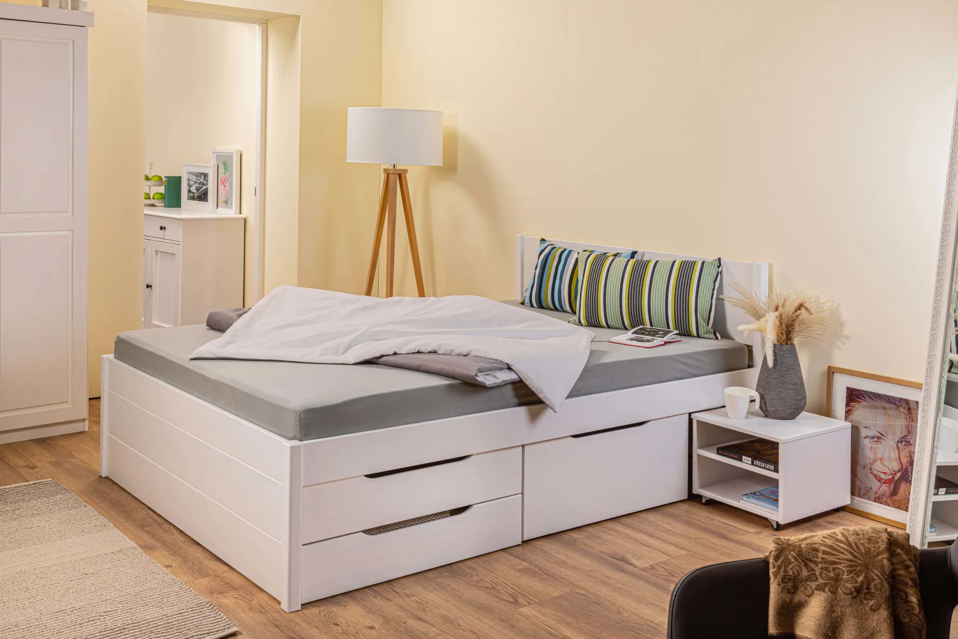 Efetivo Doppelbett 160x200cm mit Stauraum - weiß