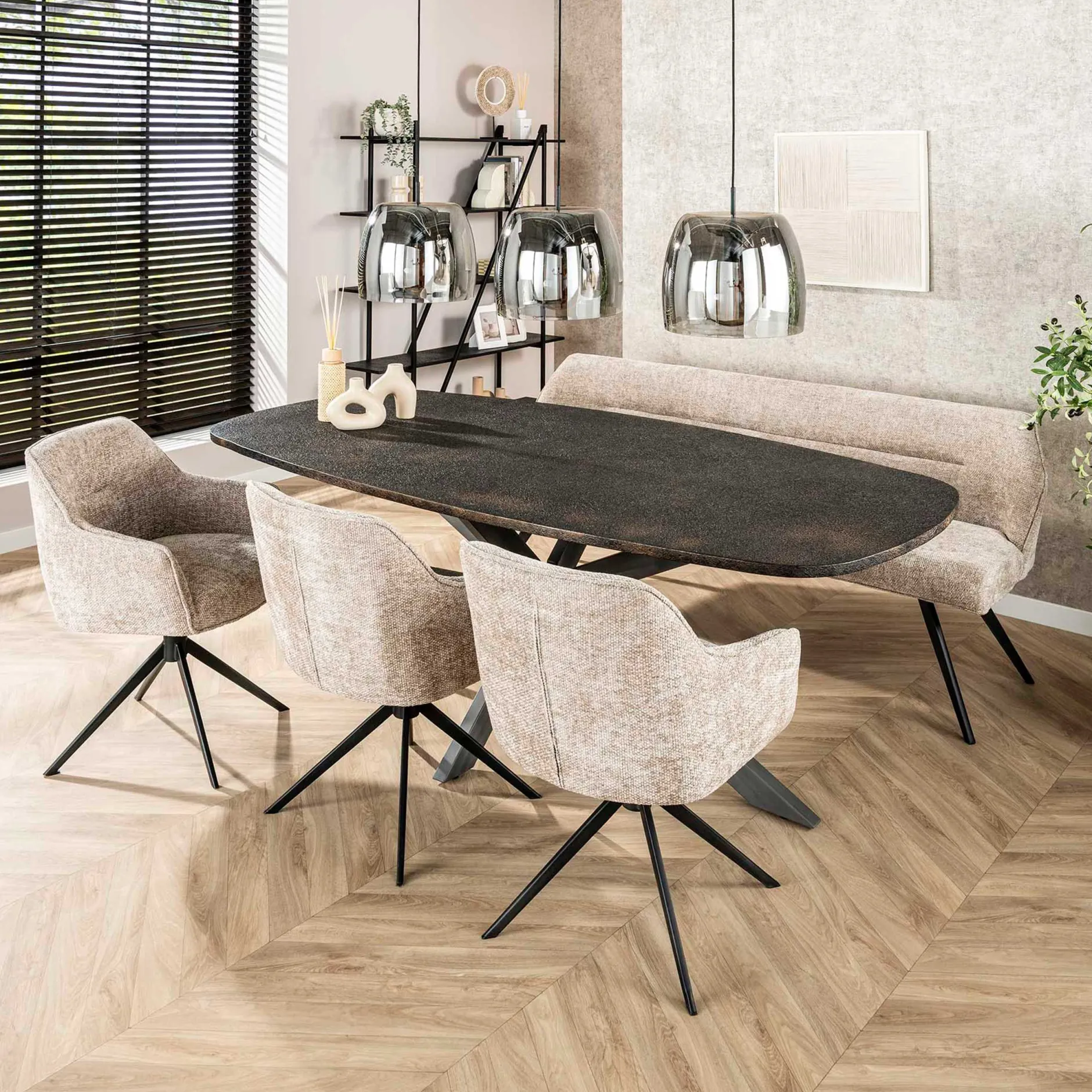 Eimerstuhl Giacomo - 61x62x83cm - drehbar - sand