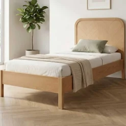 Einzelbett Alessia - 90x200cm - mit Lattenrost - massiver Eiche