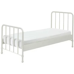 Einzelbett Bronxx Metall 90x200 - matt weiß