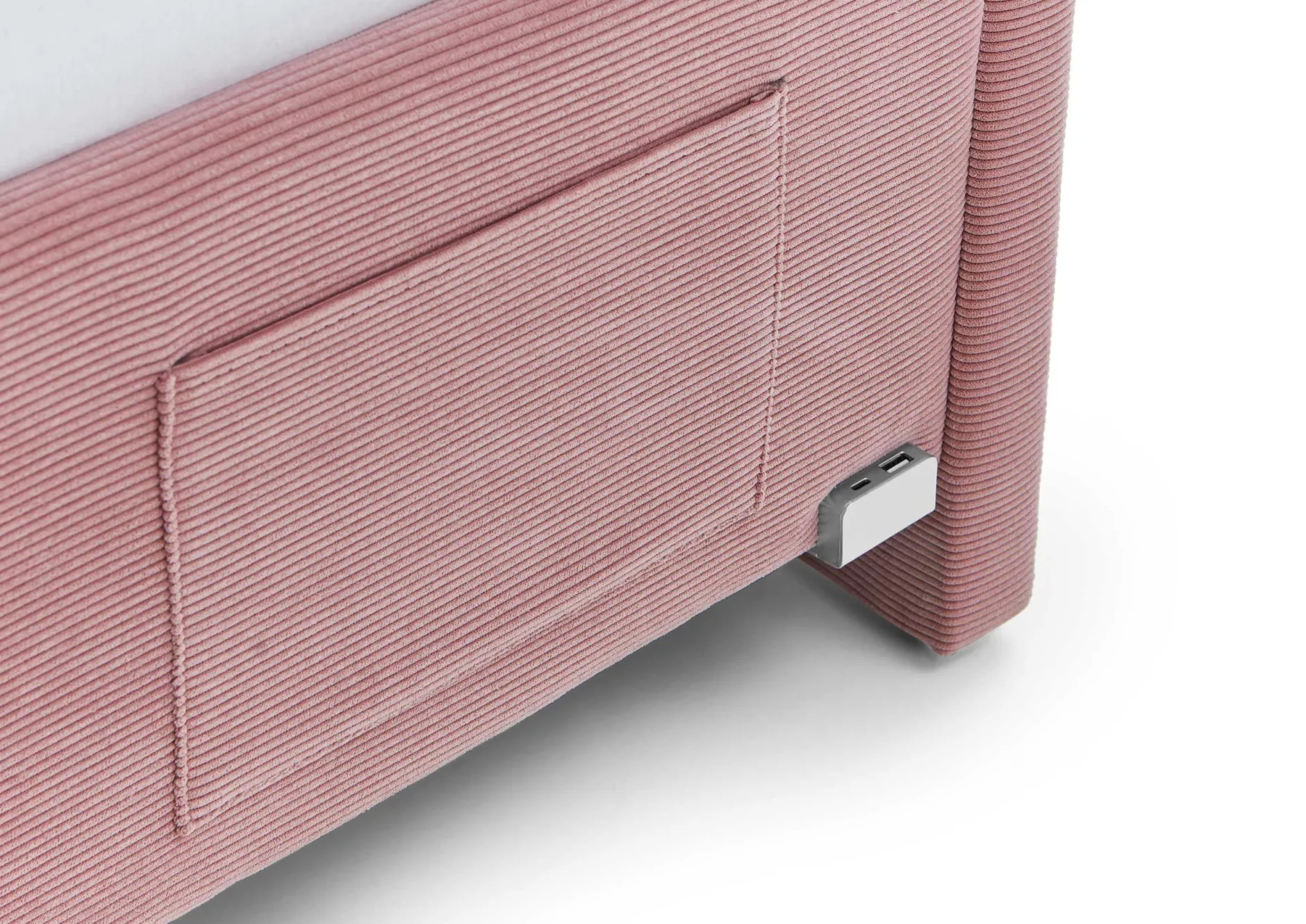 Einzelbett Cool | Mit Rückenlehne | 120 x 200 cm | Rosa Design
