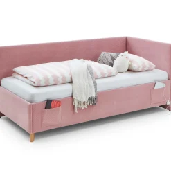 Einzelbett Cool | Mit Rückenlehne | 140 x 200 cm | Rosa Design