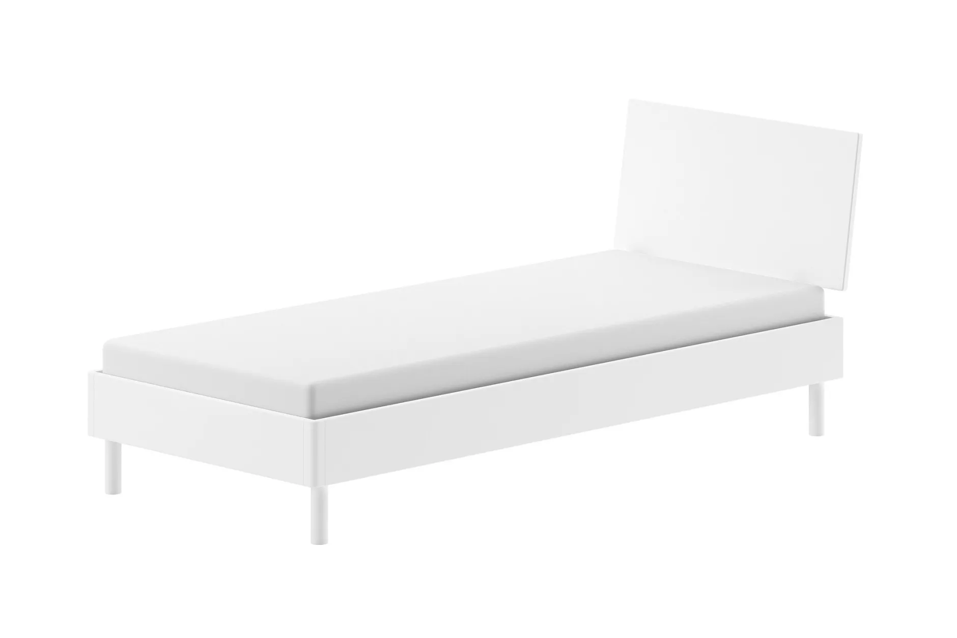 Einzelbett Forrest 90x200cm - Buche massiv - weiß