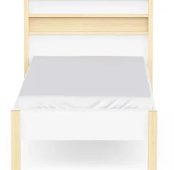 Einzelbett Heva - 90x190/200cm - weiß/Eiche Dekor