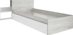 Einzelbett Kazim 90x200 mit Stauraum - weiß