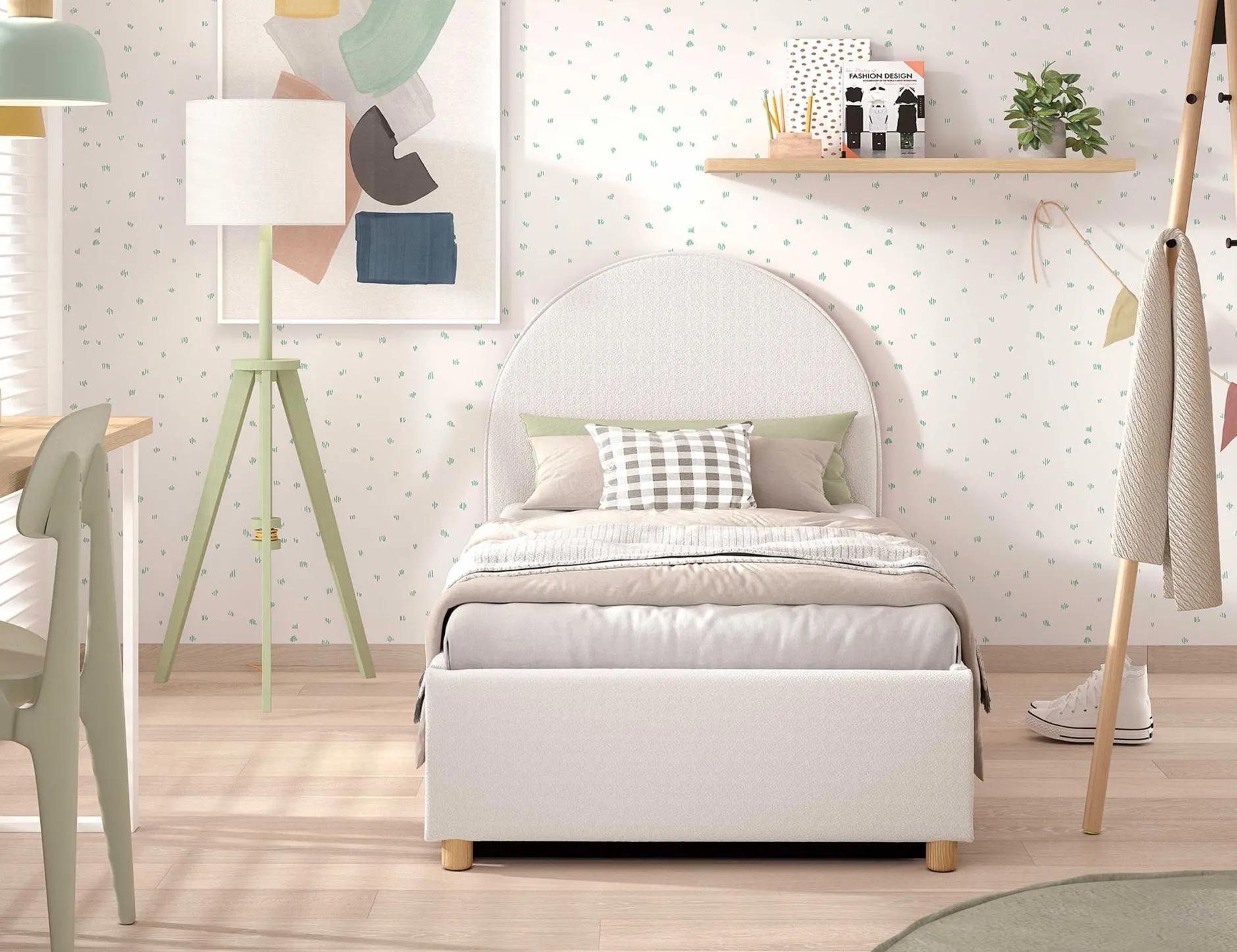 Einzelbett Maeva - 90x200cm - mit Stauraum - weiß