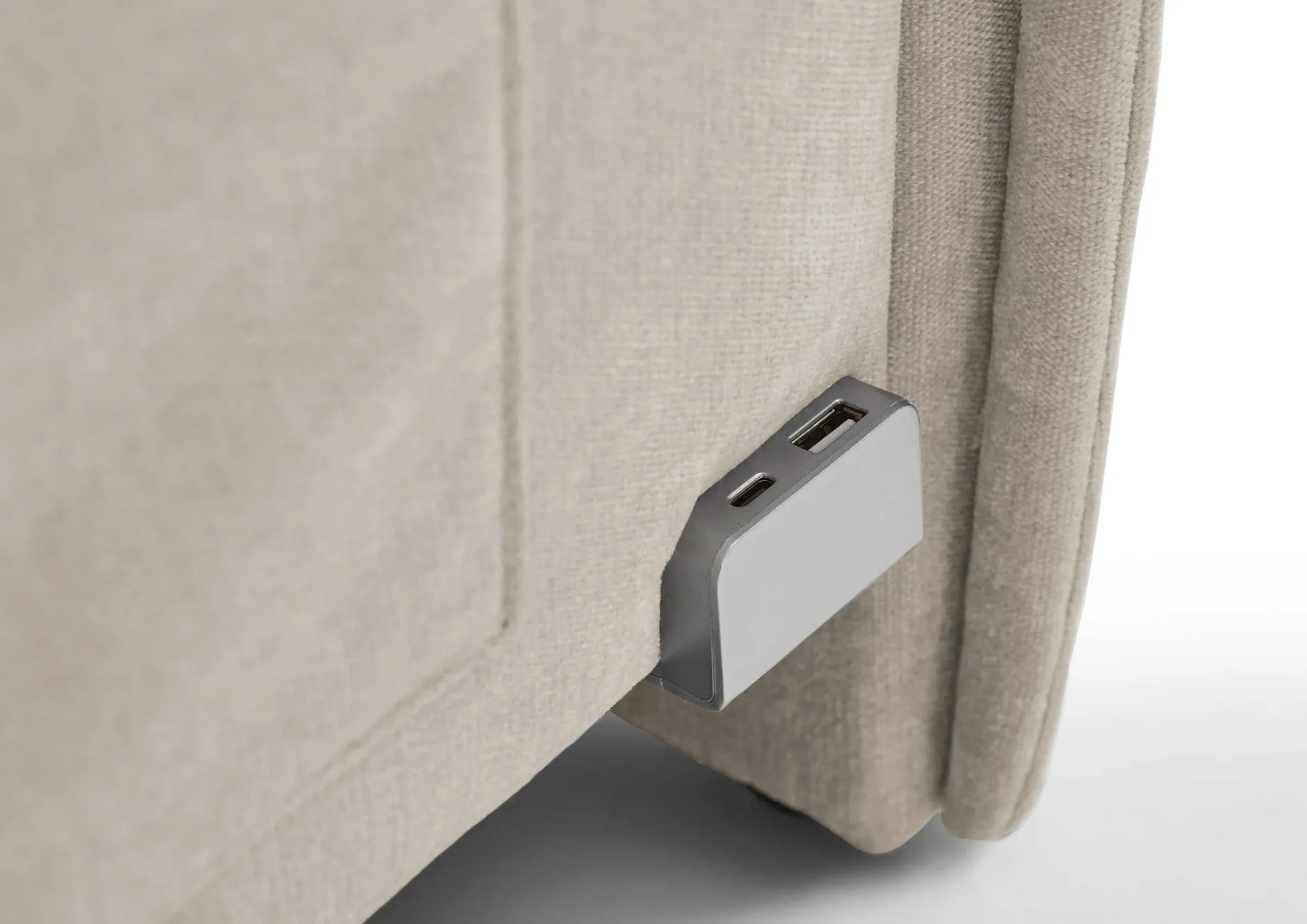 Einzelbett Ollie | Mit Rückenlehne | 120 x 200 cm | Beige Design