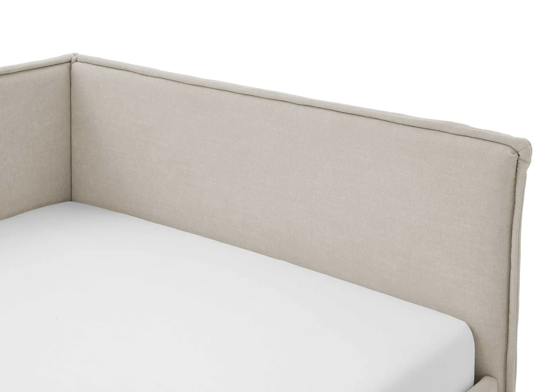Einzelbett Ollie | Mit Rückenlehne | 120 x 200 cm | Beige Design