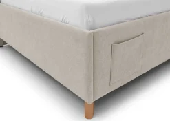 Einzelbett Ollie | Mit Rückenlehne | 120 x 200 cm | Beige Design