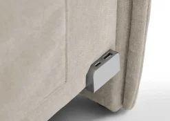 Einzelbett Ollie | Mit Rückenlehne | 90 x 200 cm | Beige Design