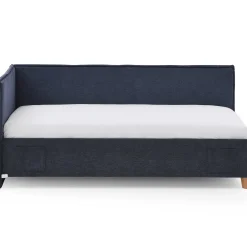 Einzelbett Ollie | Mit Rückenlehne | 90 x 200 cm | Dunkelblaues Design