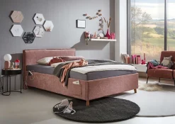 Einzelbett Ollie | 120 x 200 cm | Rosa Design