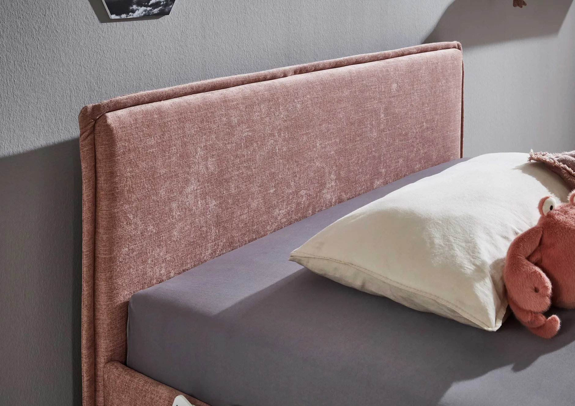Einzelbett Ollie | 90 x 200 cm | Rosa Design