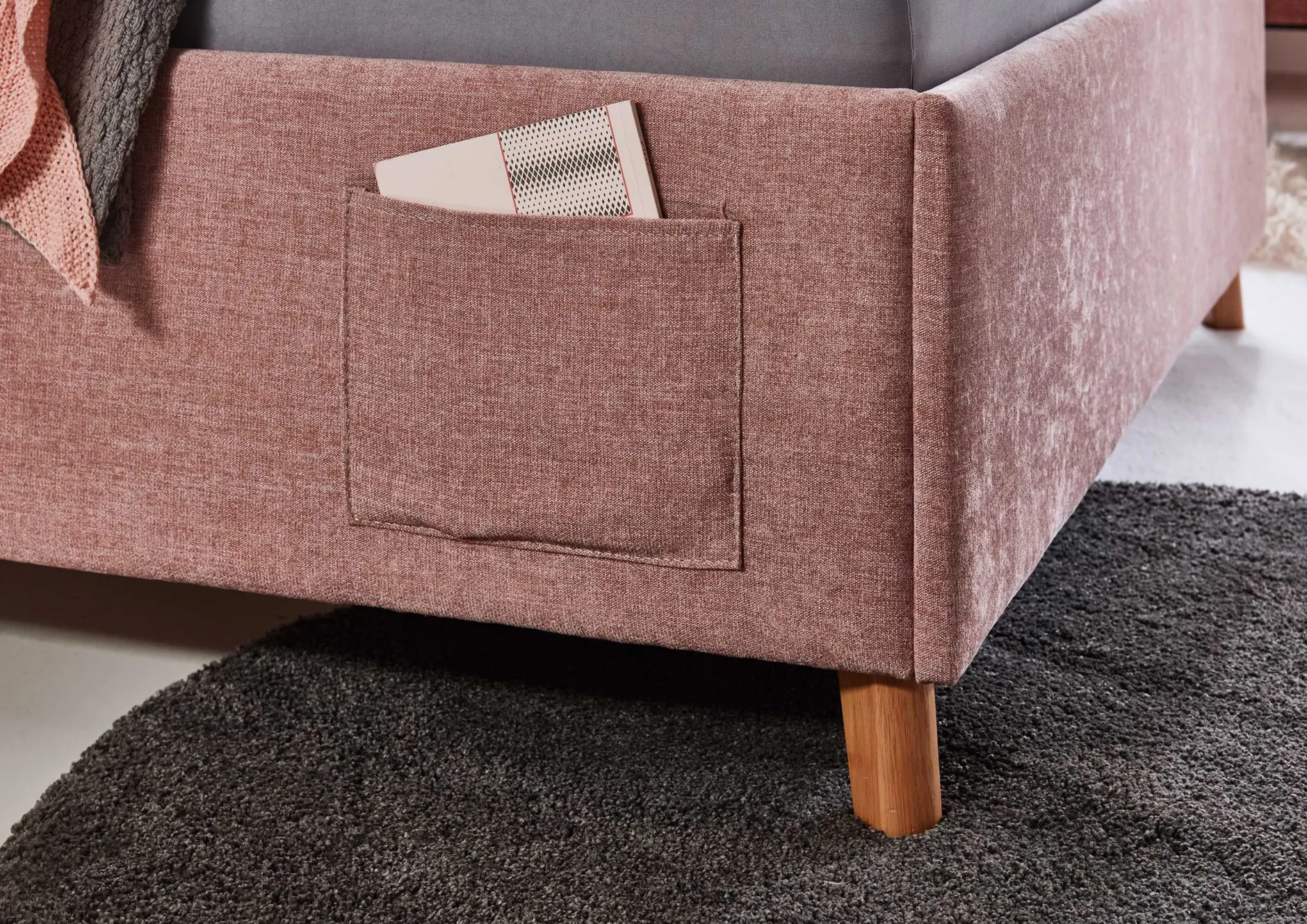 Einzelbett Ollie | 90 x 200 cm | Rosa Design