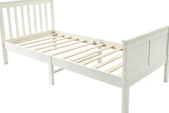 Einzelbett Rover - 90x200cm - massivem Kiefernholz - weiß