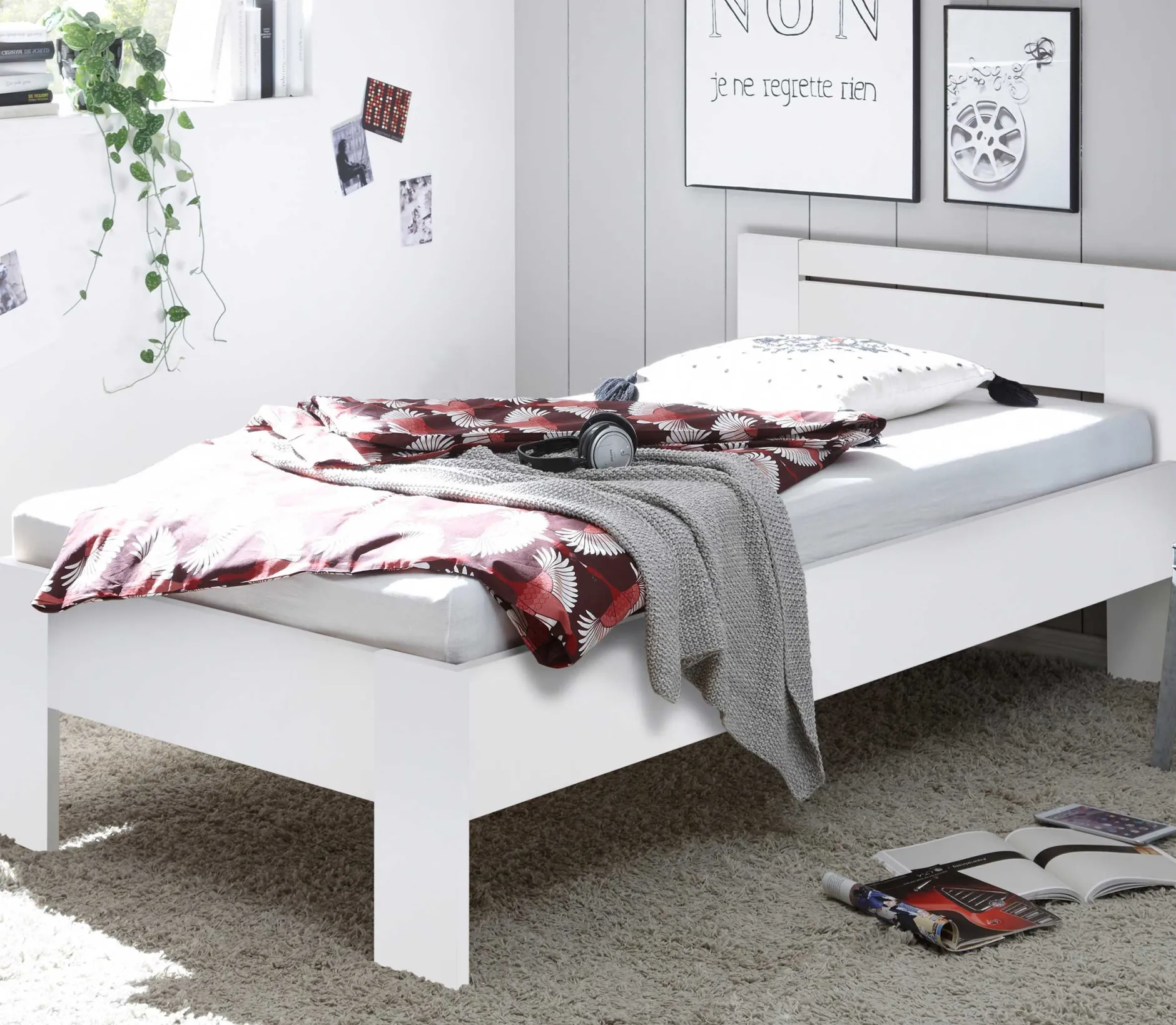 Einzelbett Sartre 90x200 - weiß