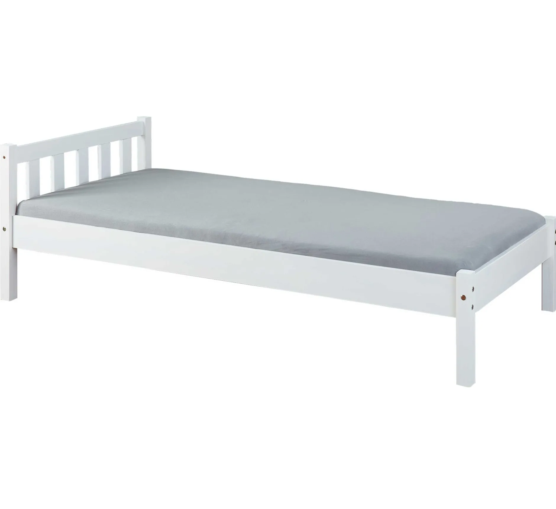 Einzelbett Vilmar massivholz - weiß