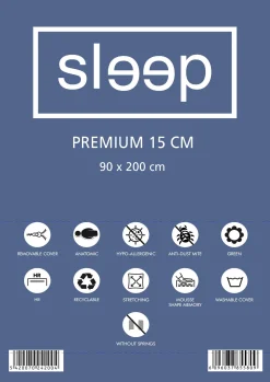 Einzelmatratze Premium 90x200x15cm - Memory Foam