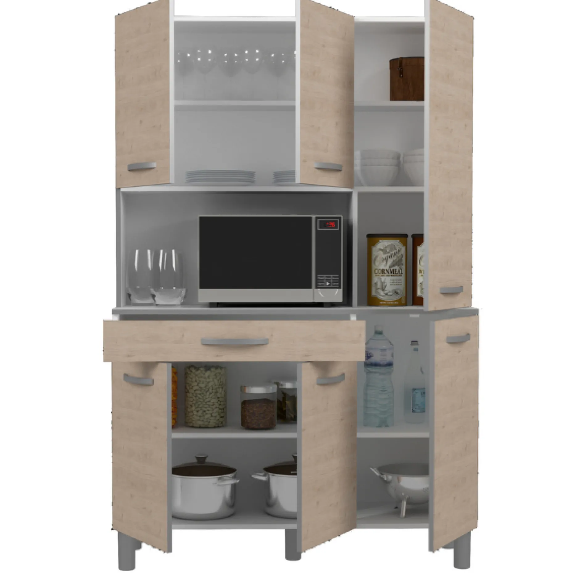 Eko Buffetschrank mit 6 Türen und 1 Schublade - Eichendekor