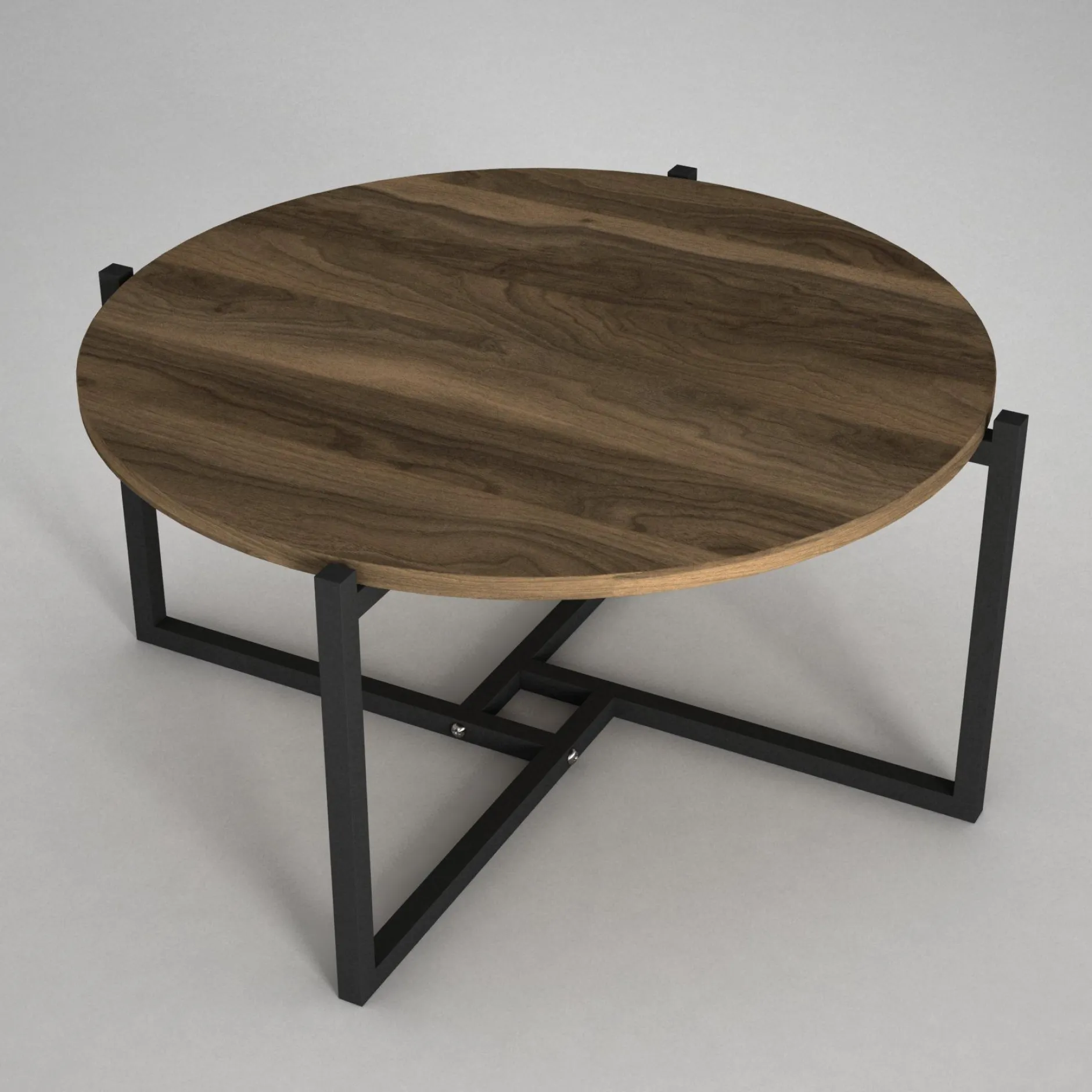 Eleganter Couchtisch aus Nussbaumholz | 100% Melaminbeschichtung | Metallgestell