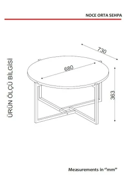 Eleganter Couchtisch aus Nussbaumholz | 100% Melaminbeschichtung | Metallgestell