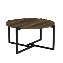 Eleganter Couchtisch aus Nussbaumholz | 100% Melaminbeschichtung | Metallgestell