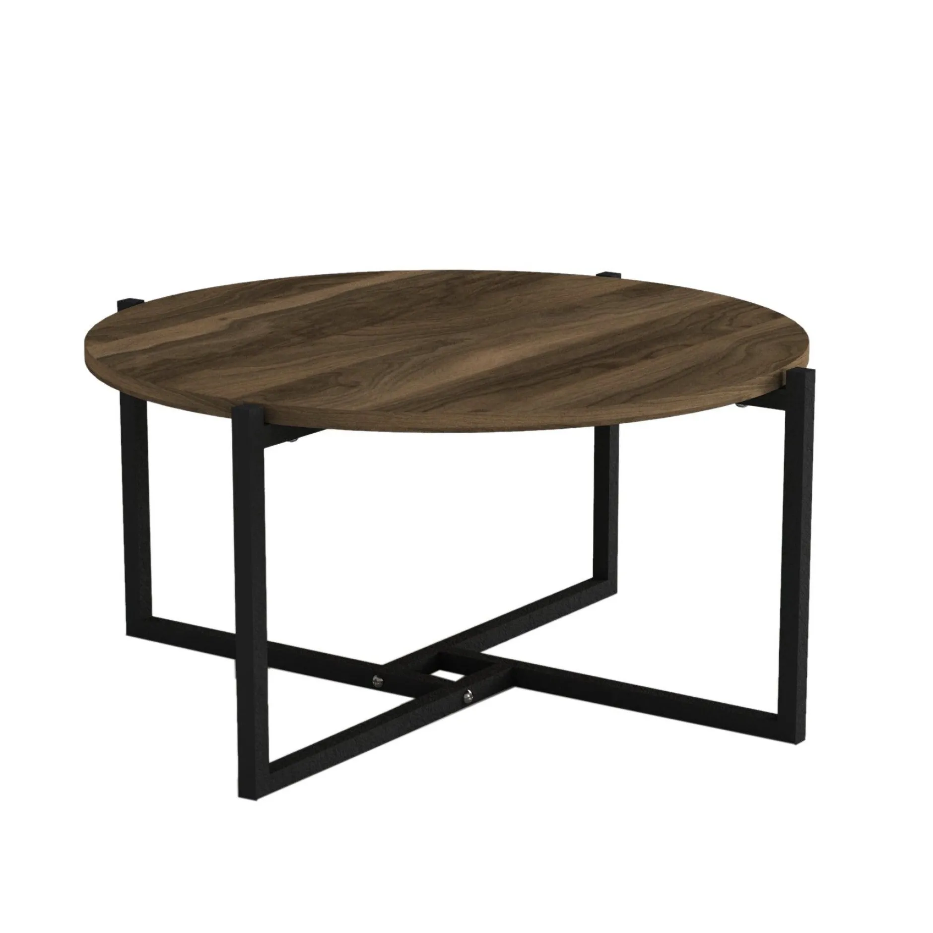 Eleganter Couchtisch aus Nussbaumholz | 100% Melaminbeschichtung | Metallgestell