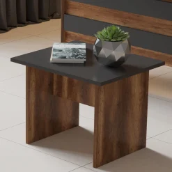 Eleganter Couchtisch | 100% Melamin | 18mm dick | Walnuss Anthrazit