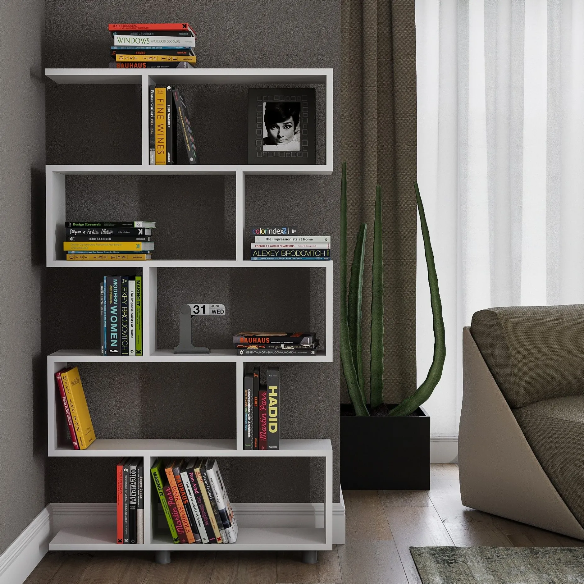 Elif Bücherregal | 100 % MELAMIN | Weiß