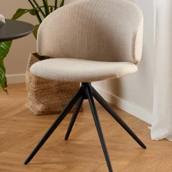 Ella Esszimmerstuhl - drehbar - Stoff - beige