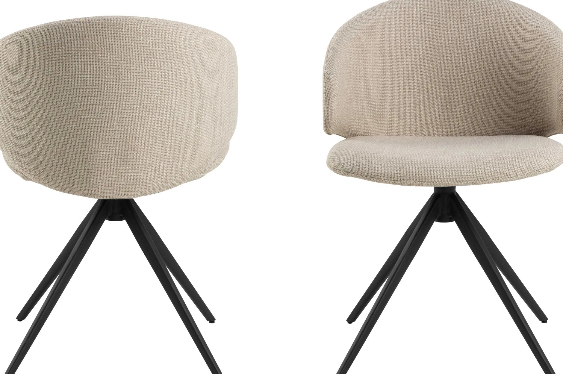 Ella Esszimmerstuhl - drehbar - Stoff - beige