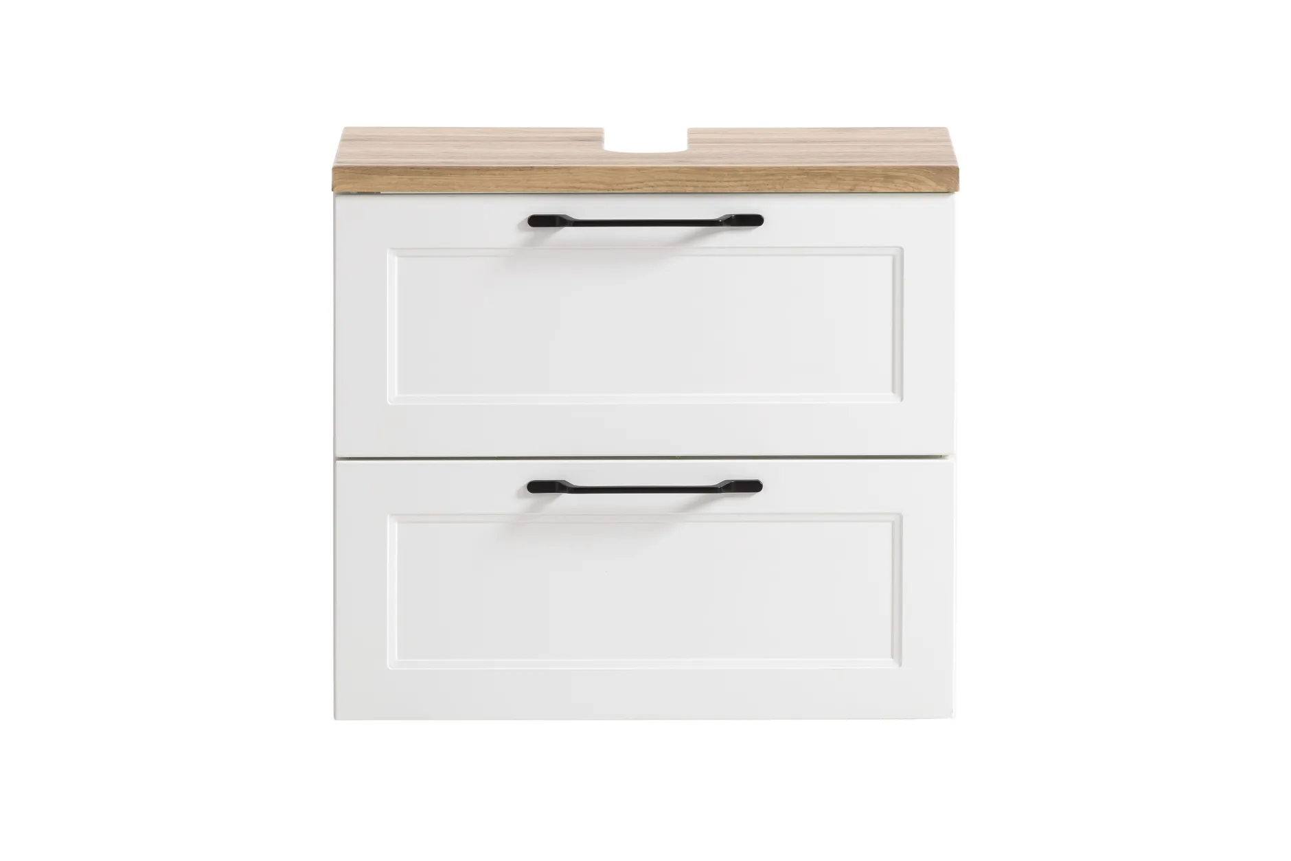 Ensemble de salle de bain Meran | Meuble lavabo, armoire de toilette avec éclairage | Blanc