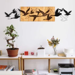 Enzo Dekoratives Wandaccessoire aus Holz | Holzrahmen | 111 x 25 cm
