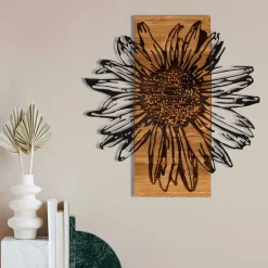 Enzo Dekoratives Wandaccessoire aus Holz | Holzrahmen | 56 x 58 cm