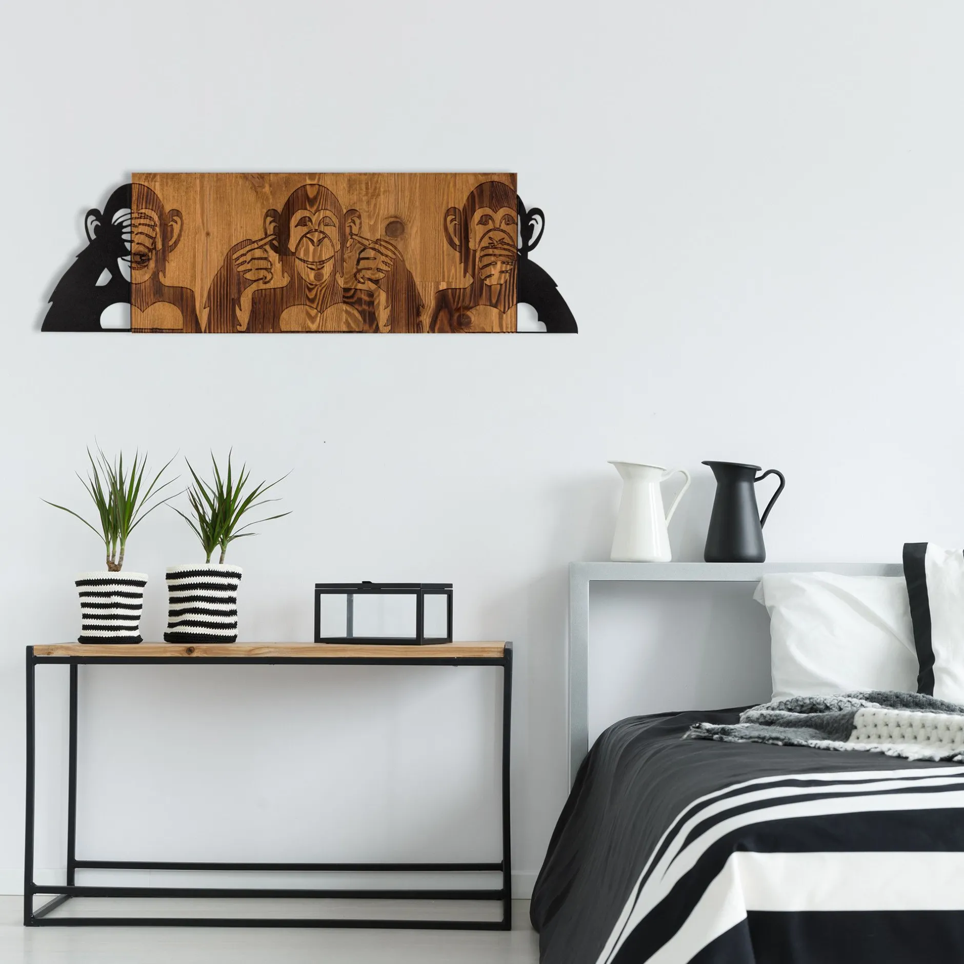 Enzo Dekoratives Wandaccessoire aus Holz | Holzrahmen | 82 x 58 cm