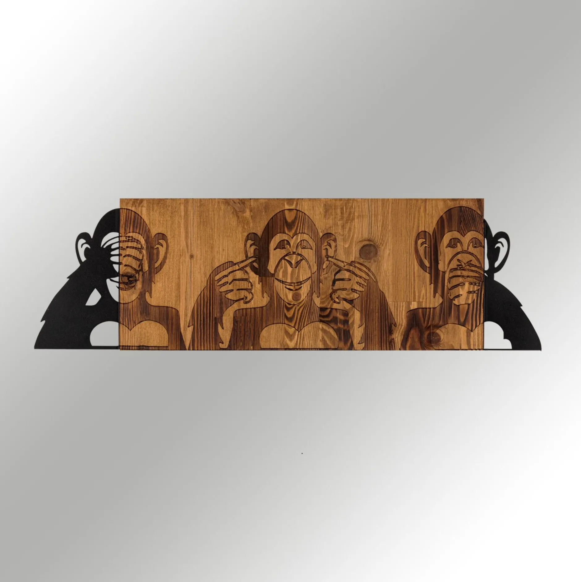 Enzo Dekoratives Wandaccessoire aus Holz | Holzrahmen | 82 x 58 cm