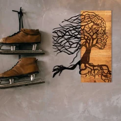 Enzo Dekoratives Wandaccessoire aus Holz | Holzrahmen | 47 x 58 cm