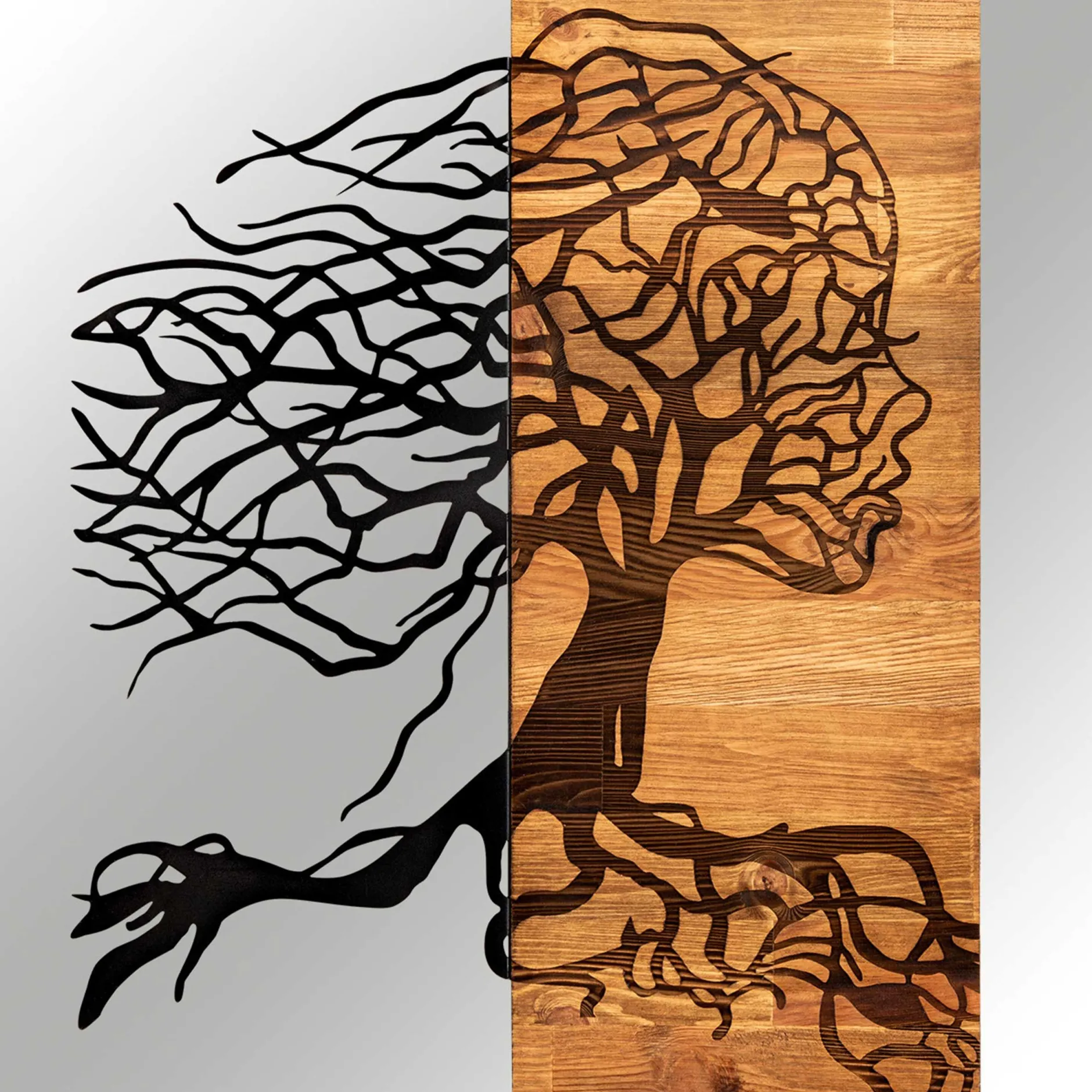 Enzo Dekoratives Wandaccessoire aus Holz | Holzrahmen | 47 x 58 cm