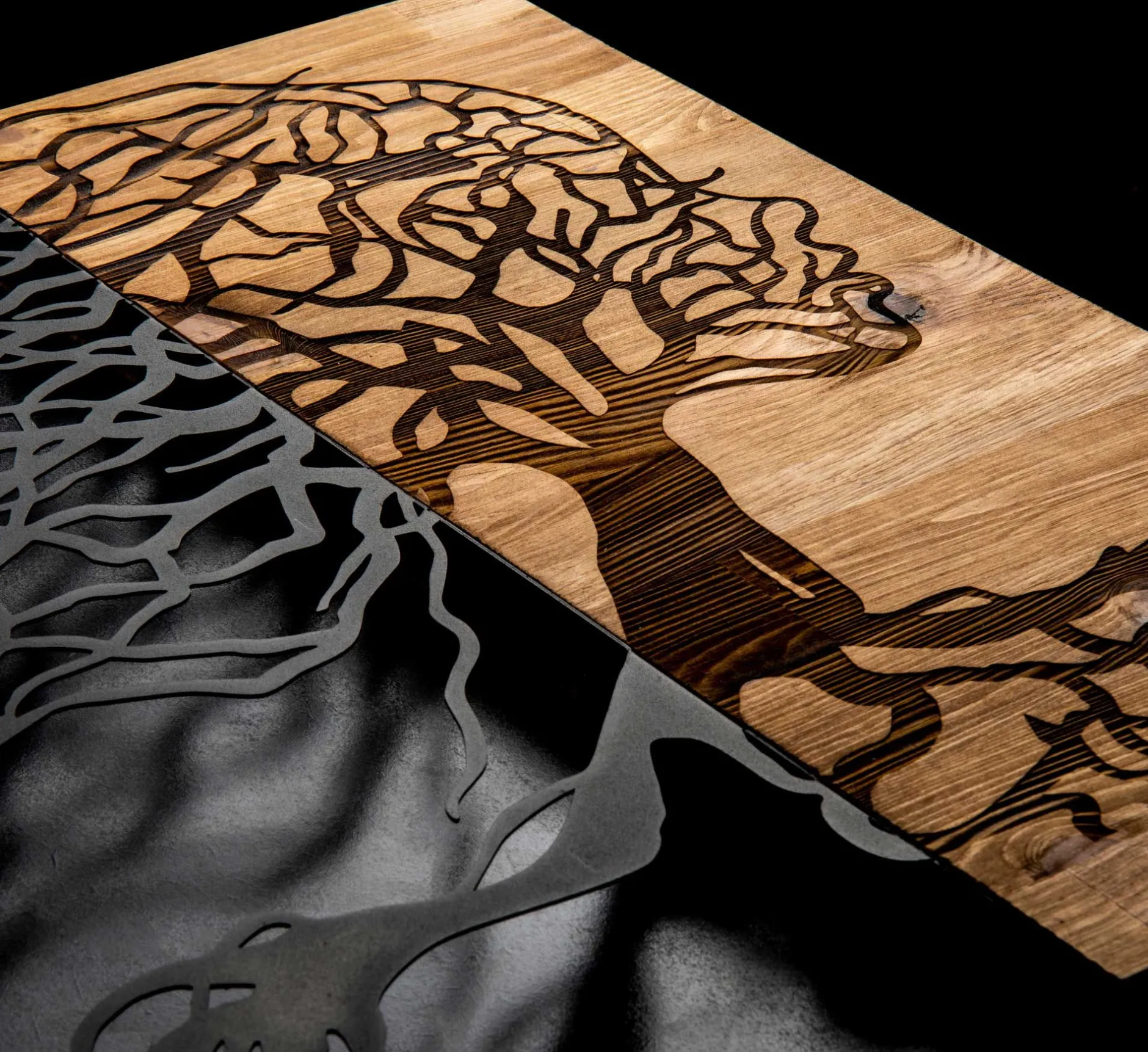Enzo Dekoratives Wandaccessoire aus Holz | Holzrahmen | 47 x 58 cm