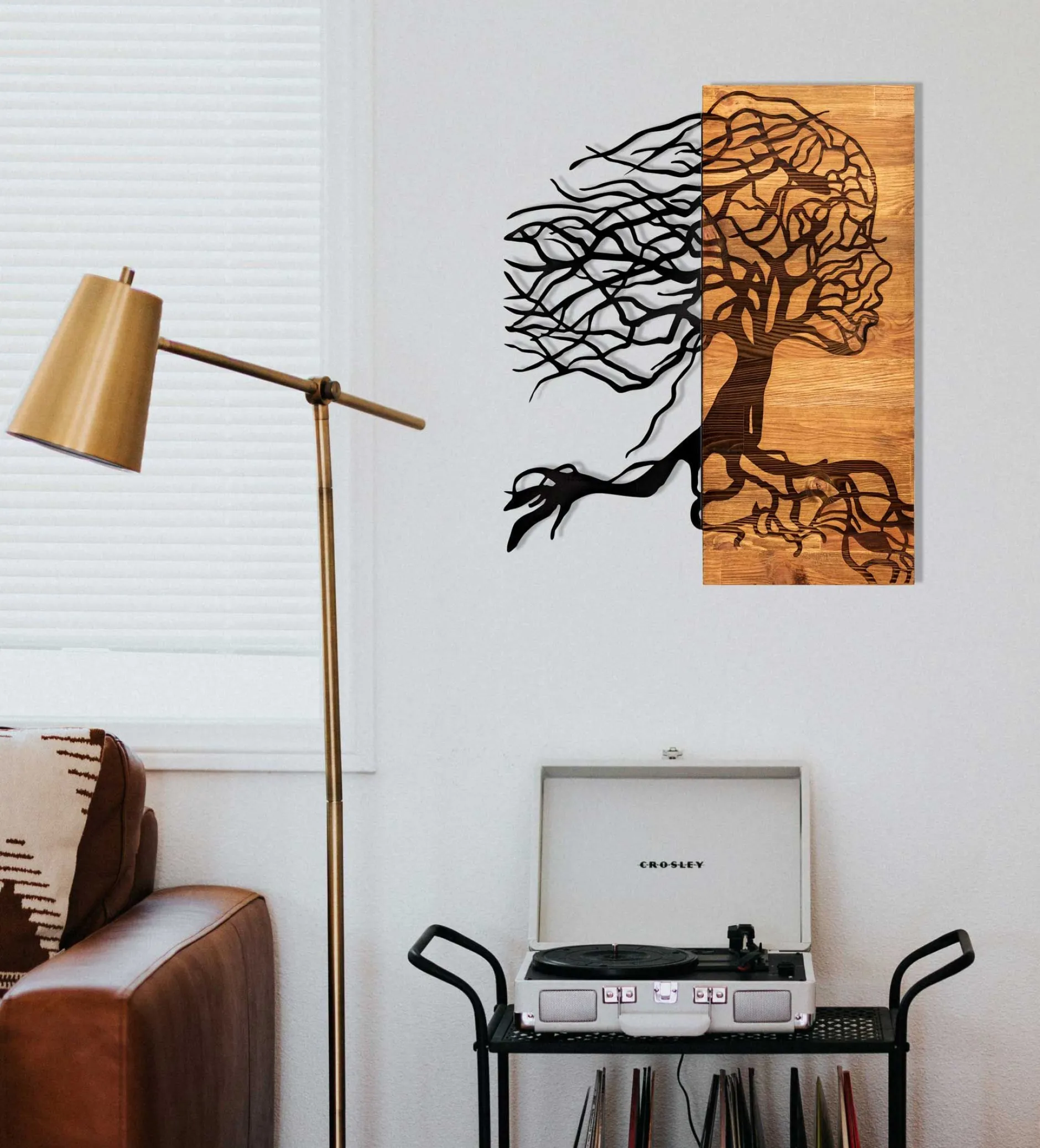 Enzo Dekoratives Wandaccessoire aus Holz | Holzrahmen | 47 x 58 cm