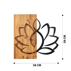Enzo Dekoratives Wandaccessoire aus Holz | Holzrahmen | 58 x 58 cm