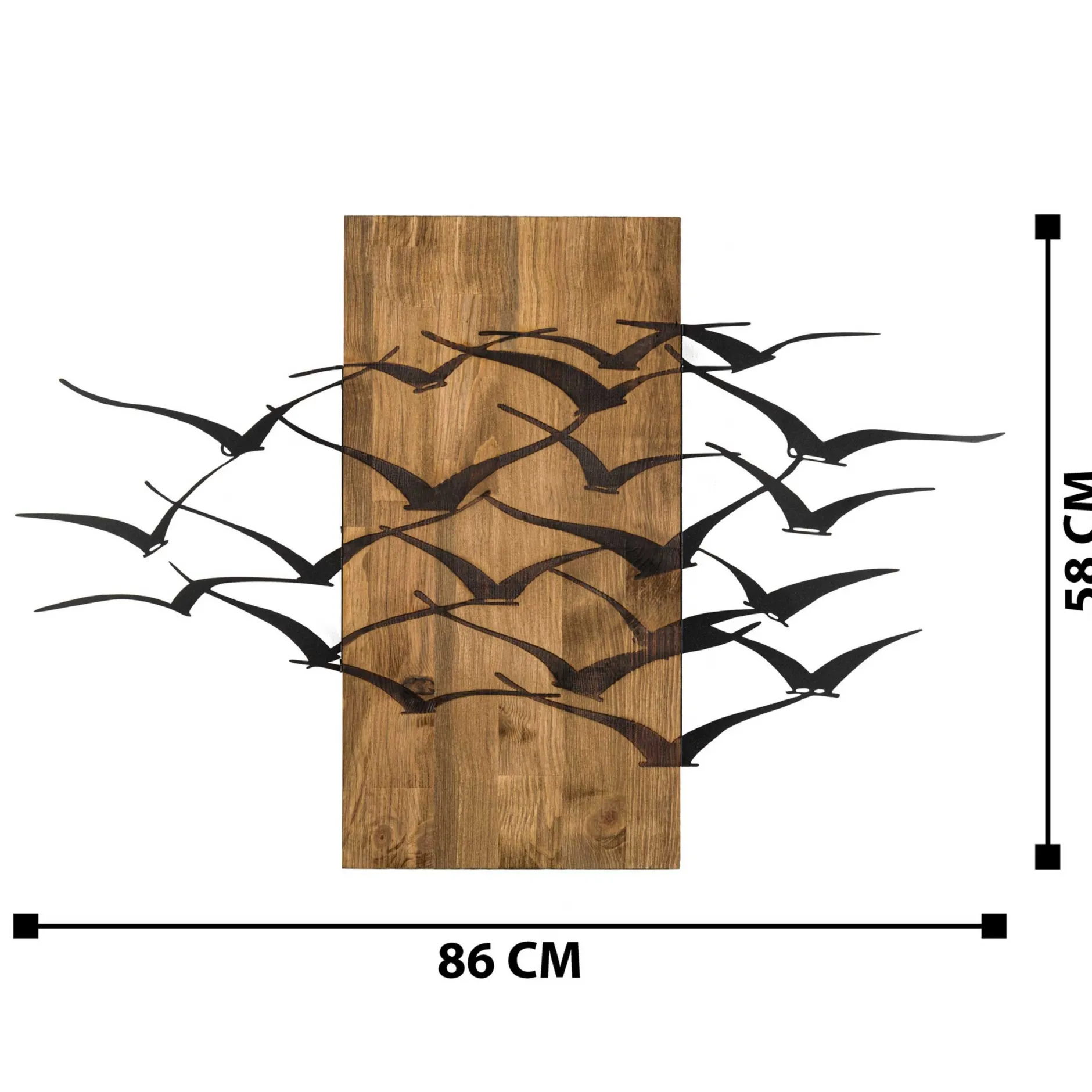 Enzo Dekoratives Wandaccessoire aus Holz | Holzrahmen | 86 x 58 cm