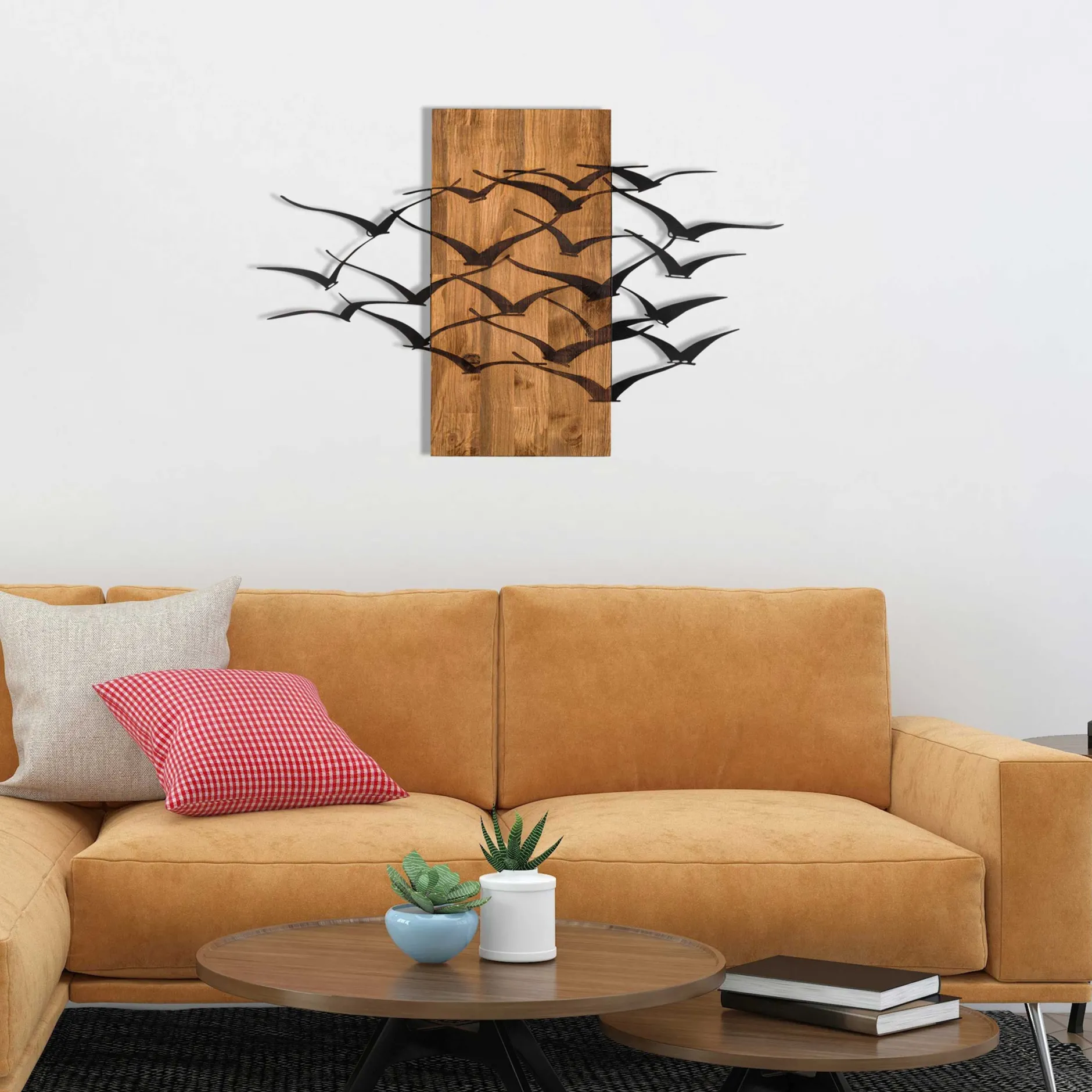 Enzo Dekoratives Wandaccessoire aus Holz | Holzrahmen | 86 x 58 cm