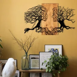 Enzo Dekoratives Wandaccessoire aus Holz | Holzrahmen | 92 x 58 cm
